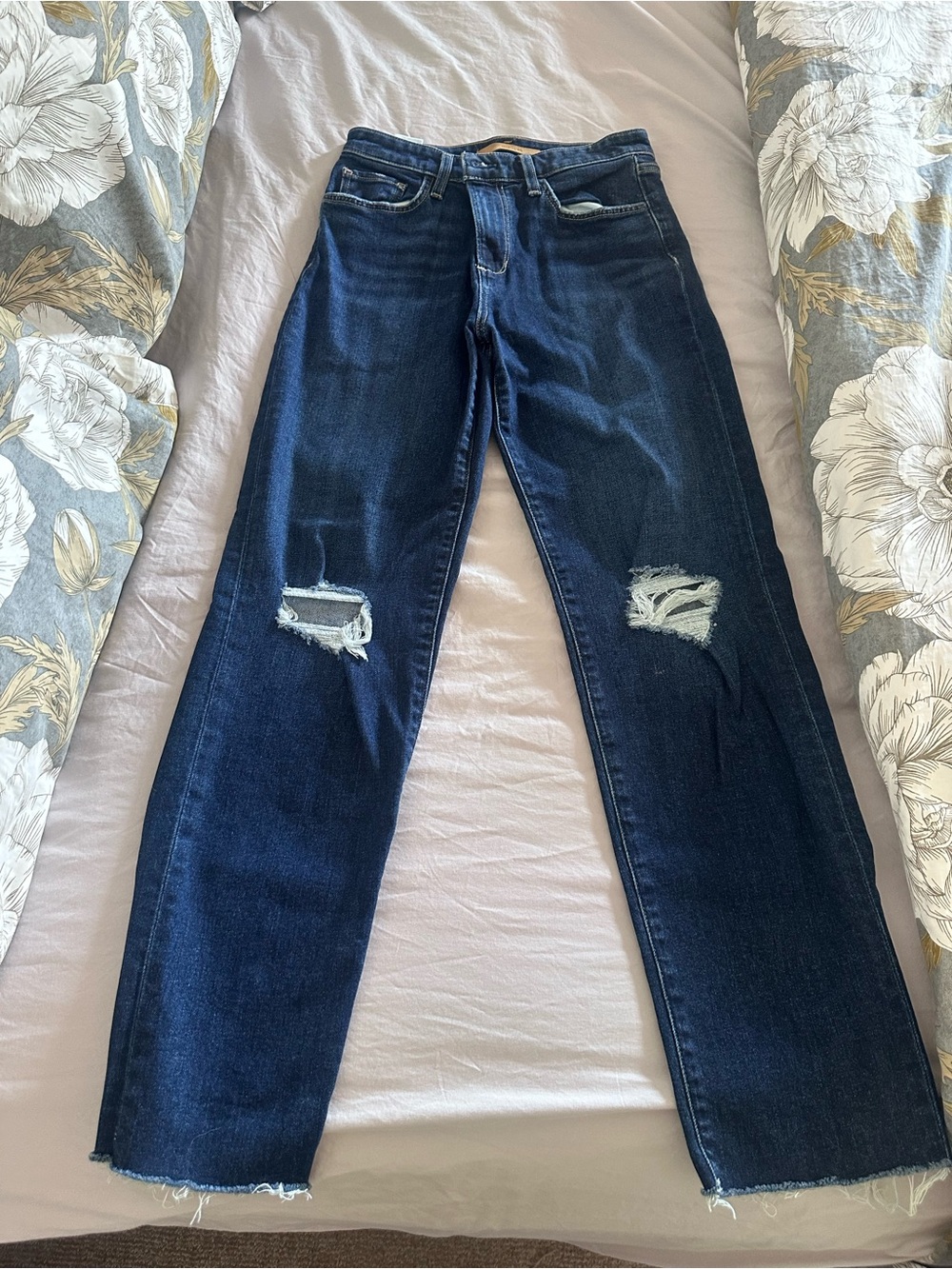 Classic Dark Blue Distressed Women’s Jeans